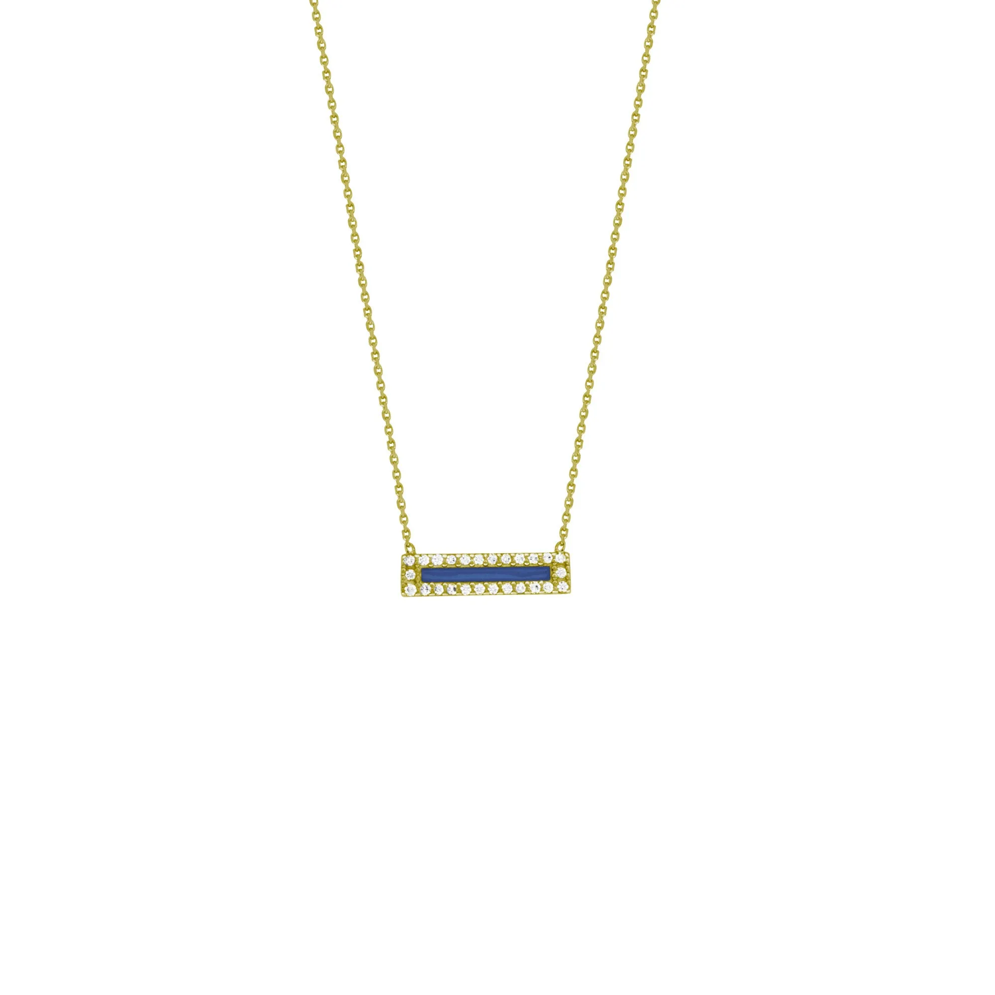 MINI LAPIS BAR NECKLACE 14K