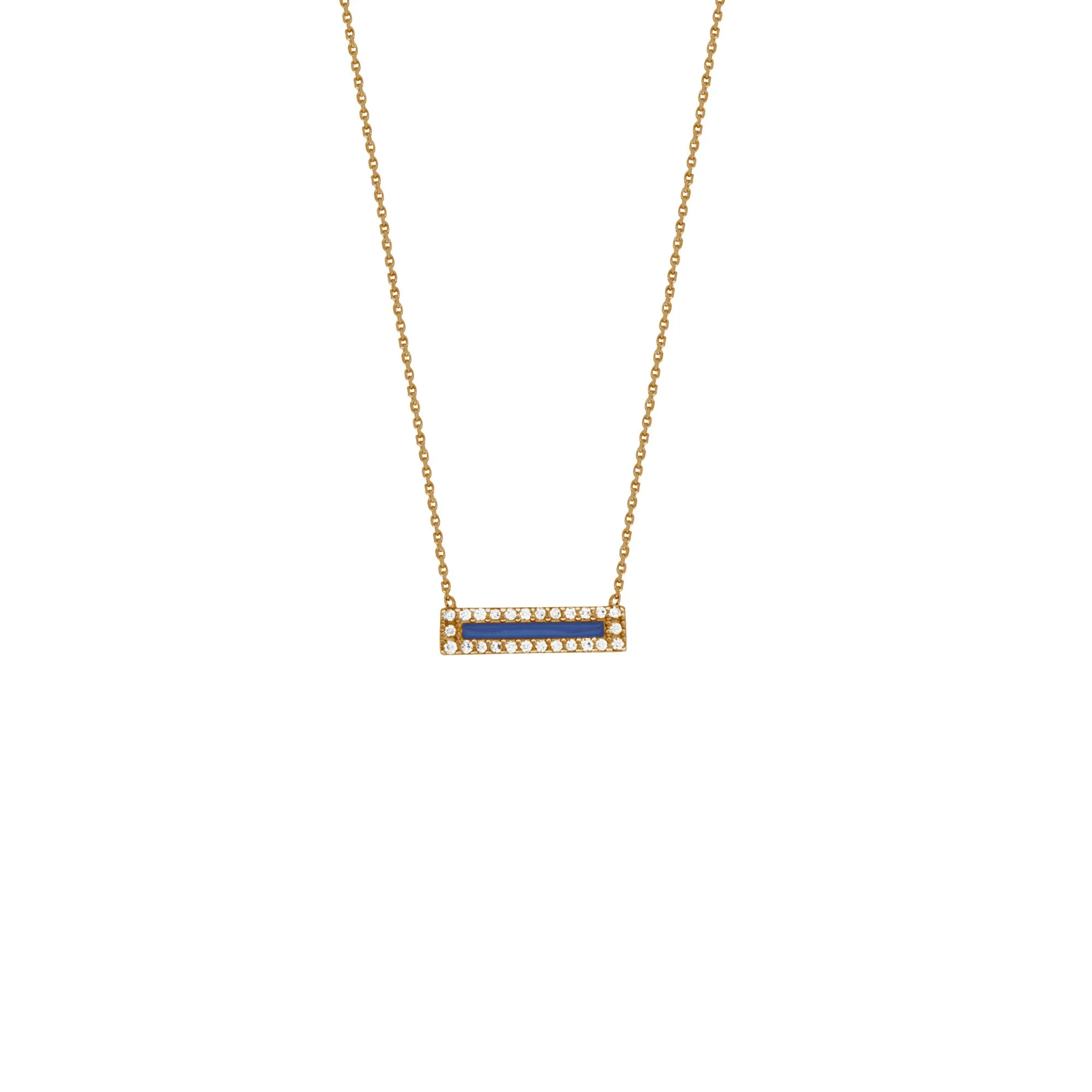 MINI LAPIS BAR NECKLACE 14K