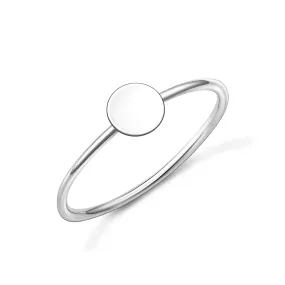 Minimalist Round Circle Ring Sterling Silver