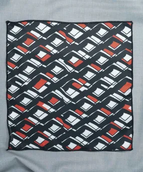 Monochrome  Black Pocket Square