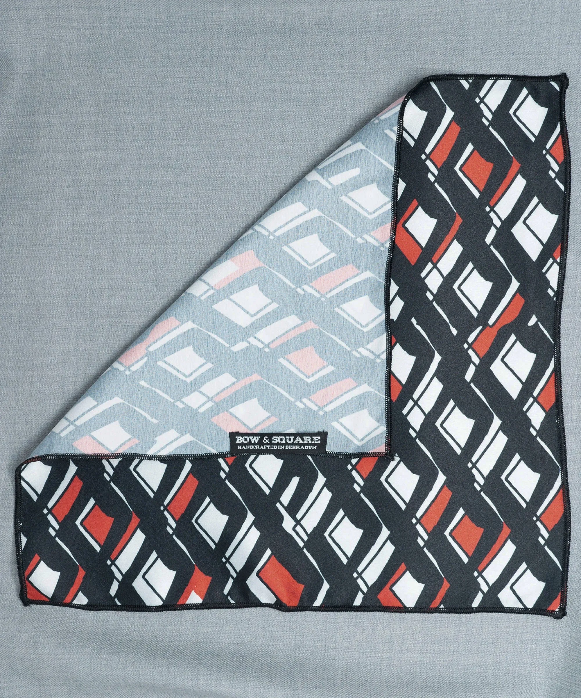 Monochrome  Black Pocket Square