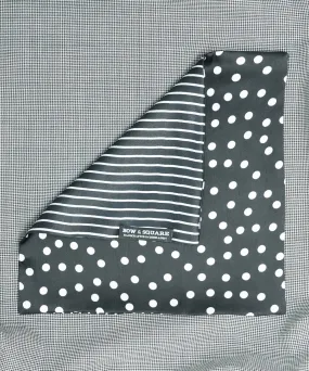 Monochrome  Polka Dot Black Pocket Square