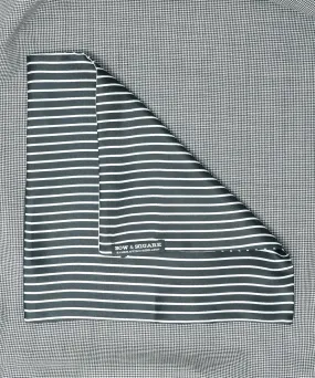 Monochrome Striped Black Pocket Square