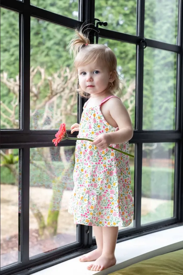 Mudpie Summer Floral Toddler Tiered Dress