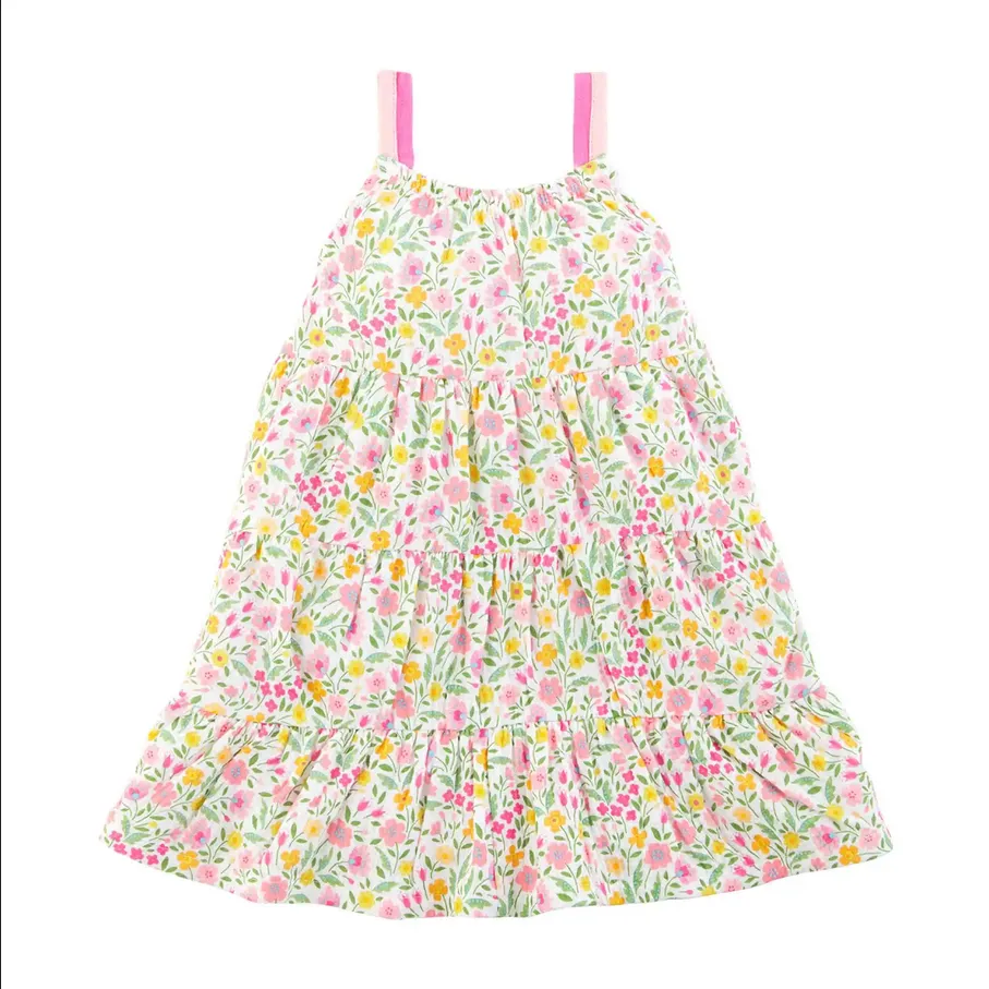 Mudpie Summer Floral Toddler Tiered Dress