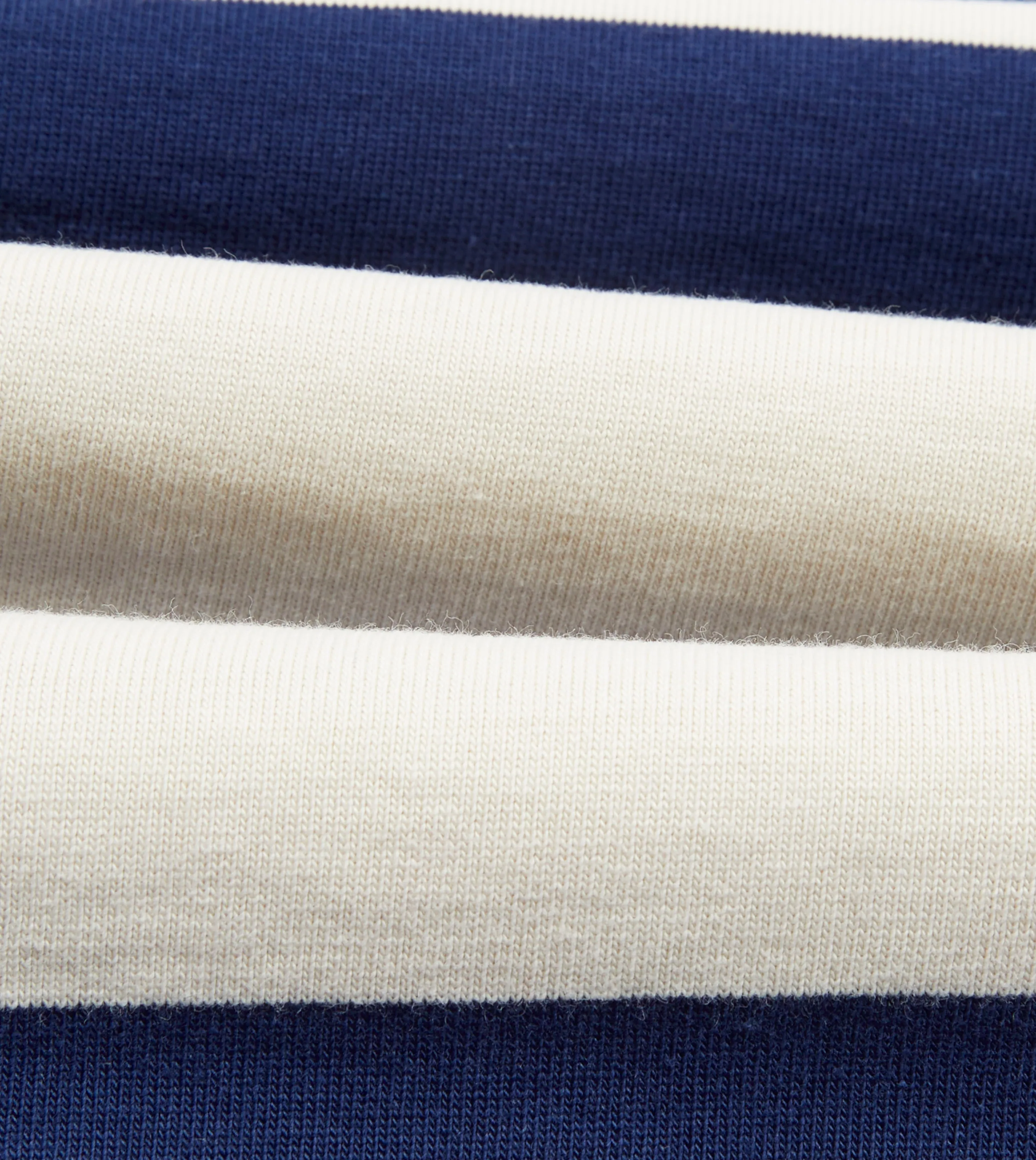 Navy and Ecru Stripe Cotton Rugby Shirt