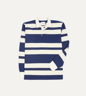 Navy and Ecru Stripe Cotton Rugby Shirt