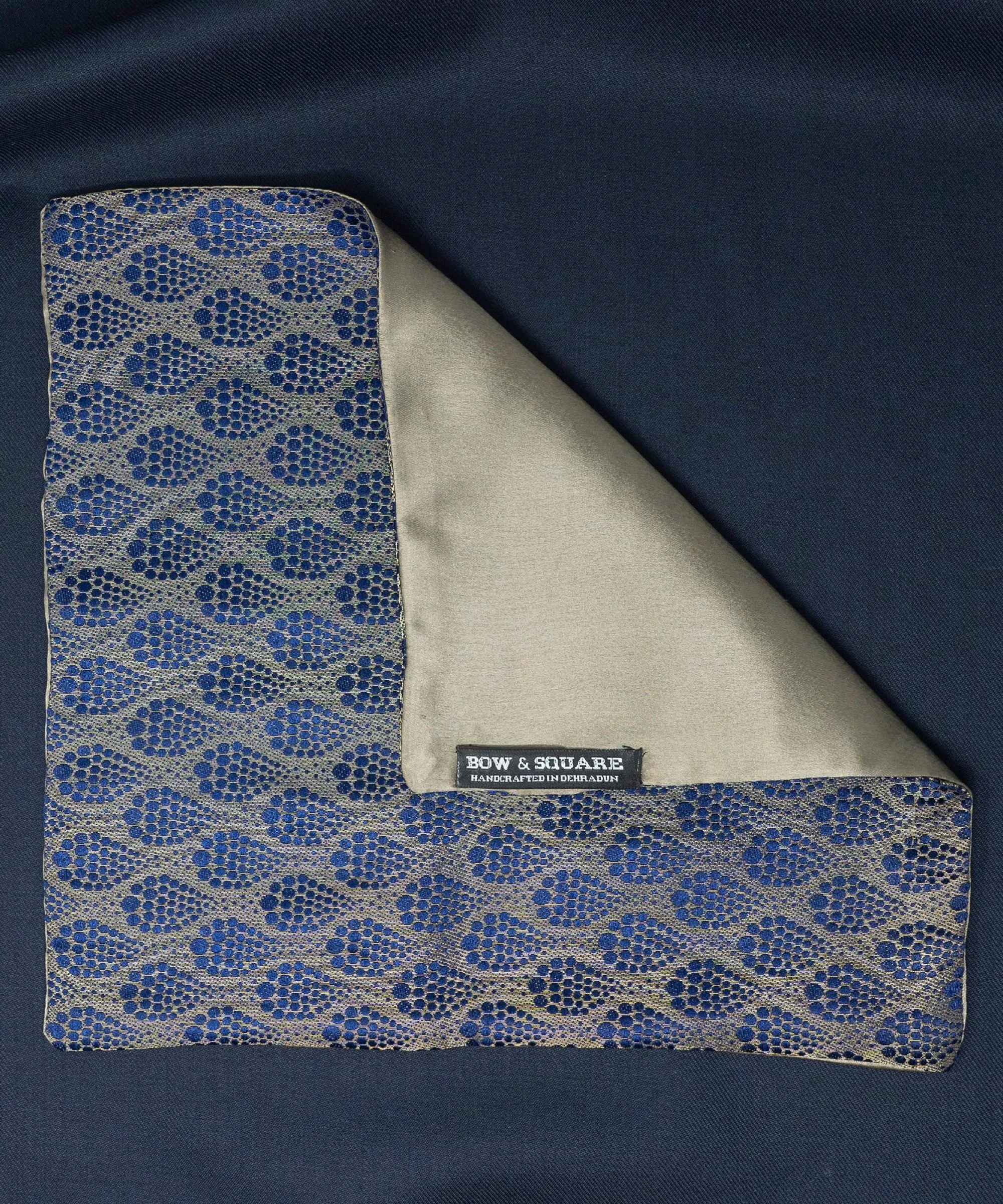 Old School Geometric Blue Pocket Square