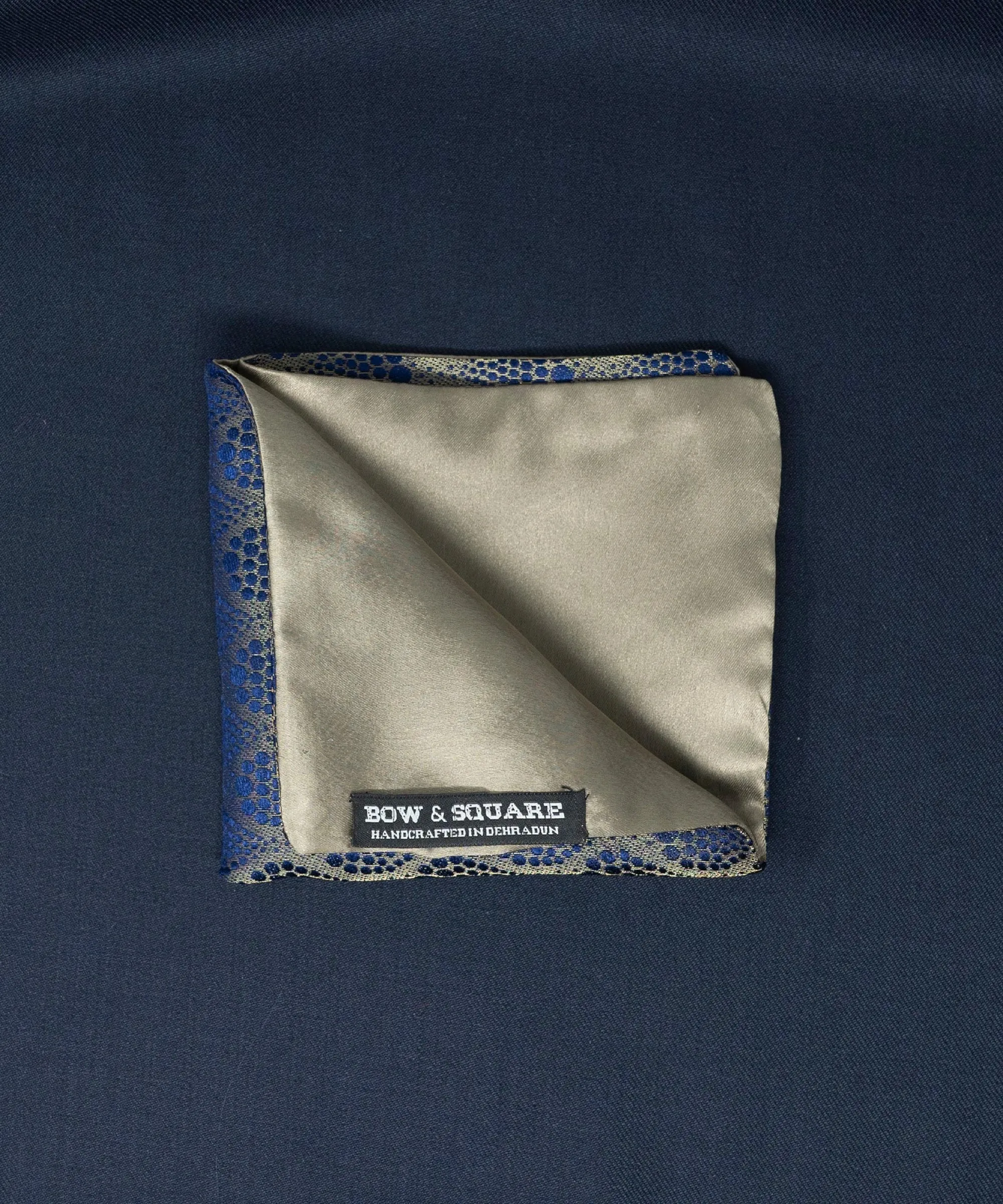 Old School Geometric Blue Pocket Square