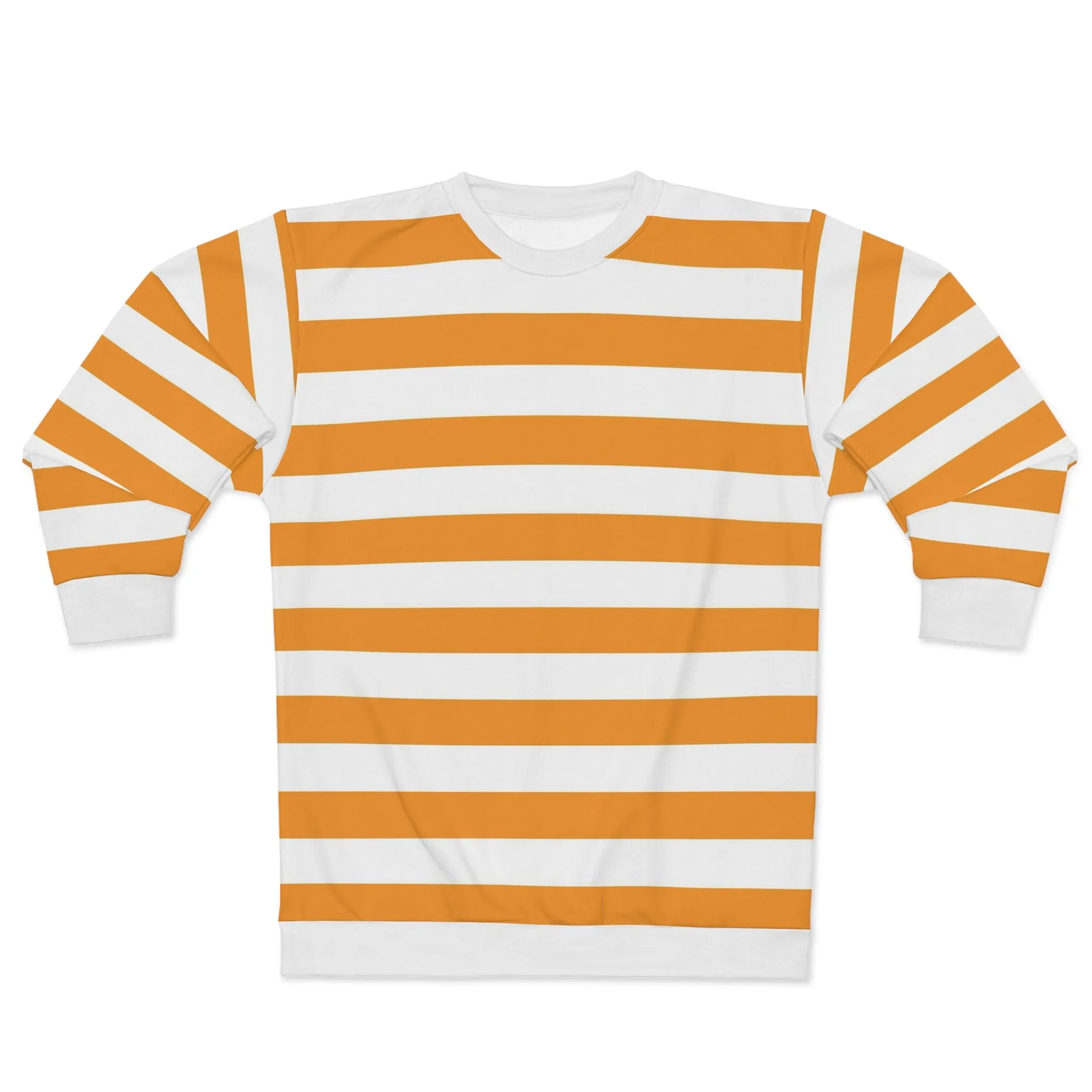 Orange Striped Sweater For Men And Woman