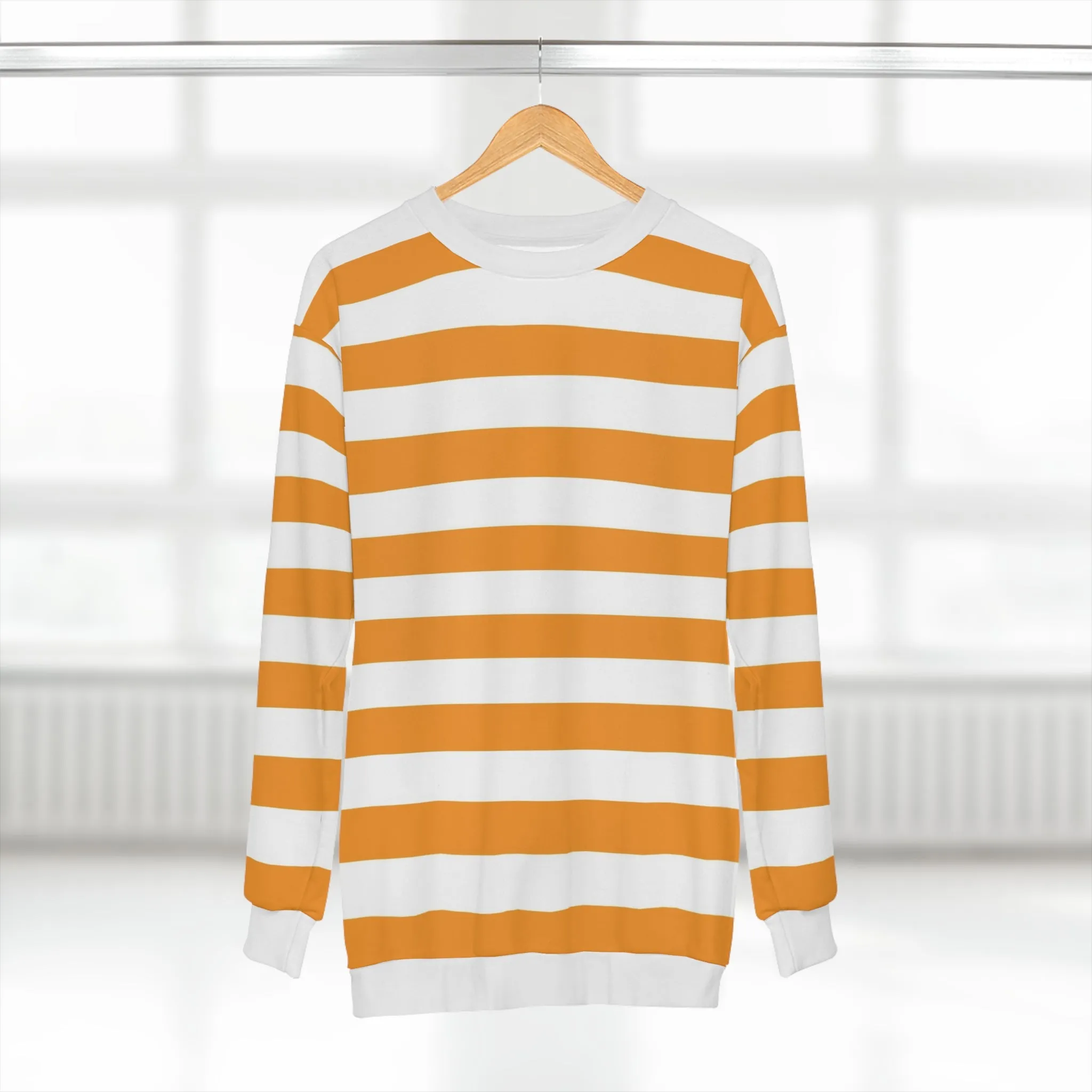 Orange Striped Sweater For Men And Woman