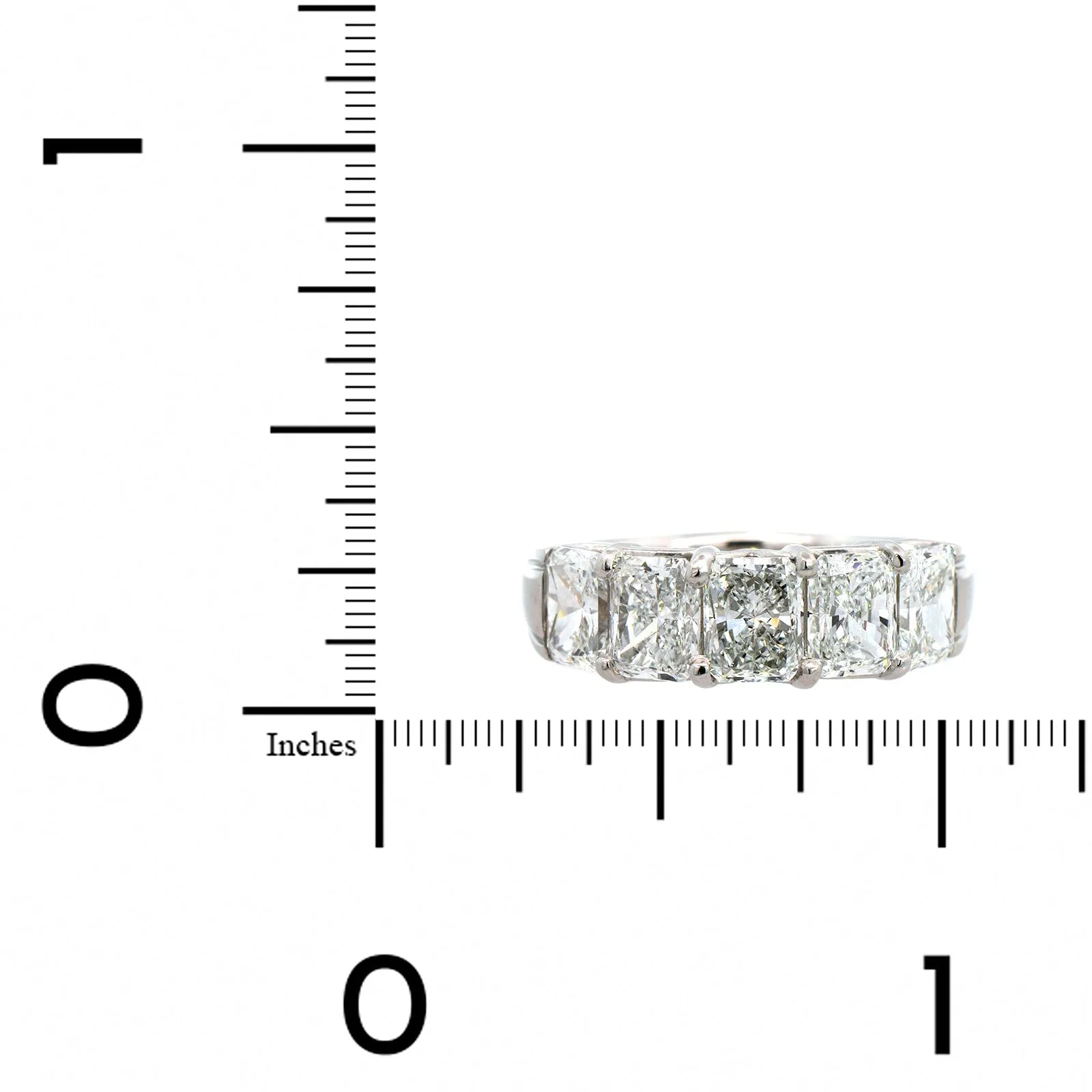 Platinum Shared Prong Radiant Cut Diamond Band