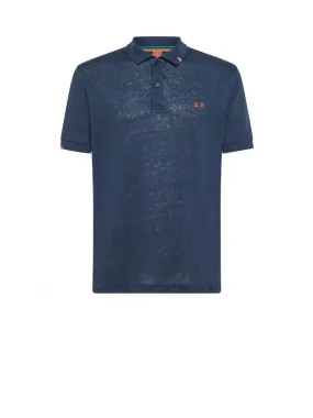 Polo Linen Solid S/s - Navy Blue