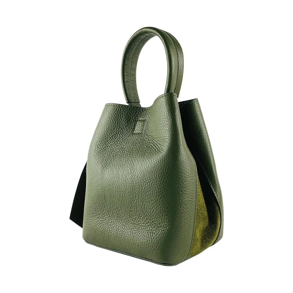 RB1006E | Bucket Bag with Clutch Genuine Italian Leather