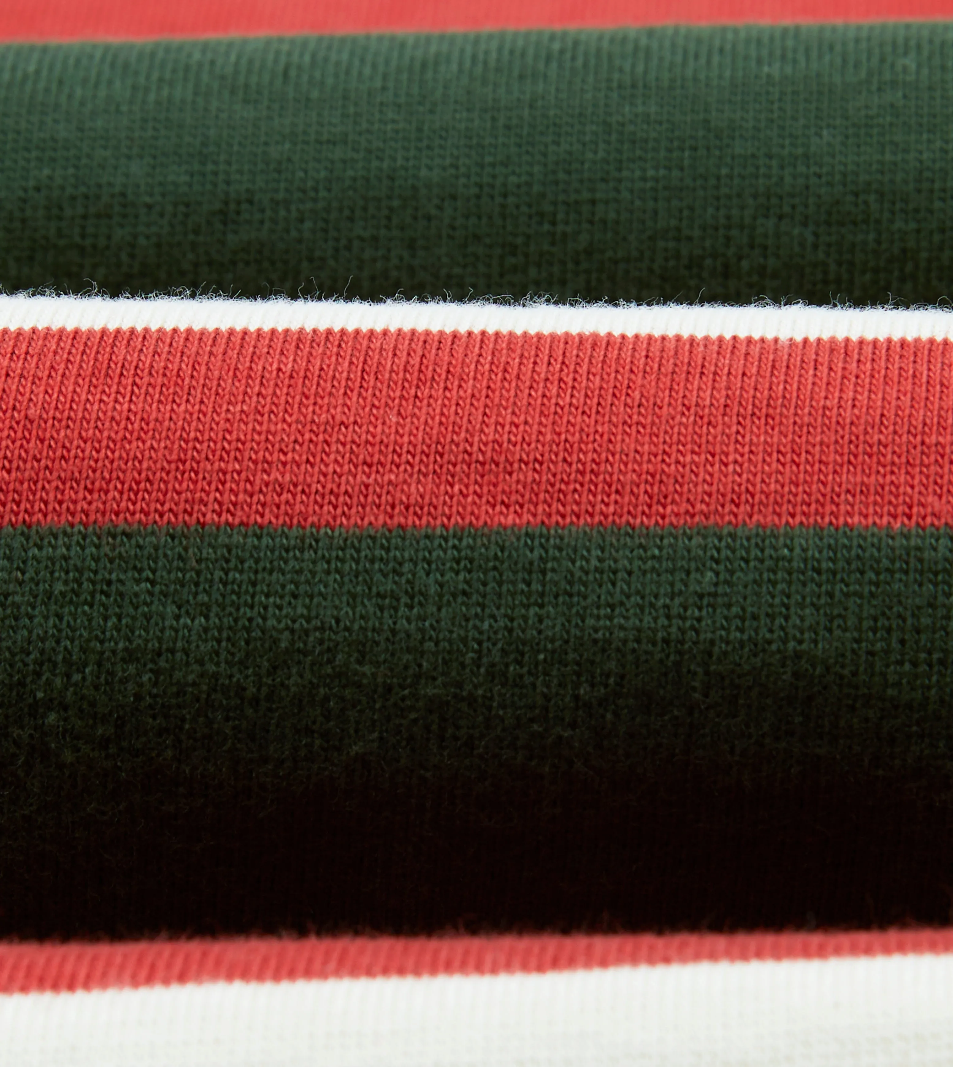 Red, Green and Ecru Stripe Cotton Rugby Shirt