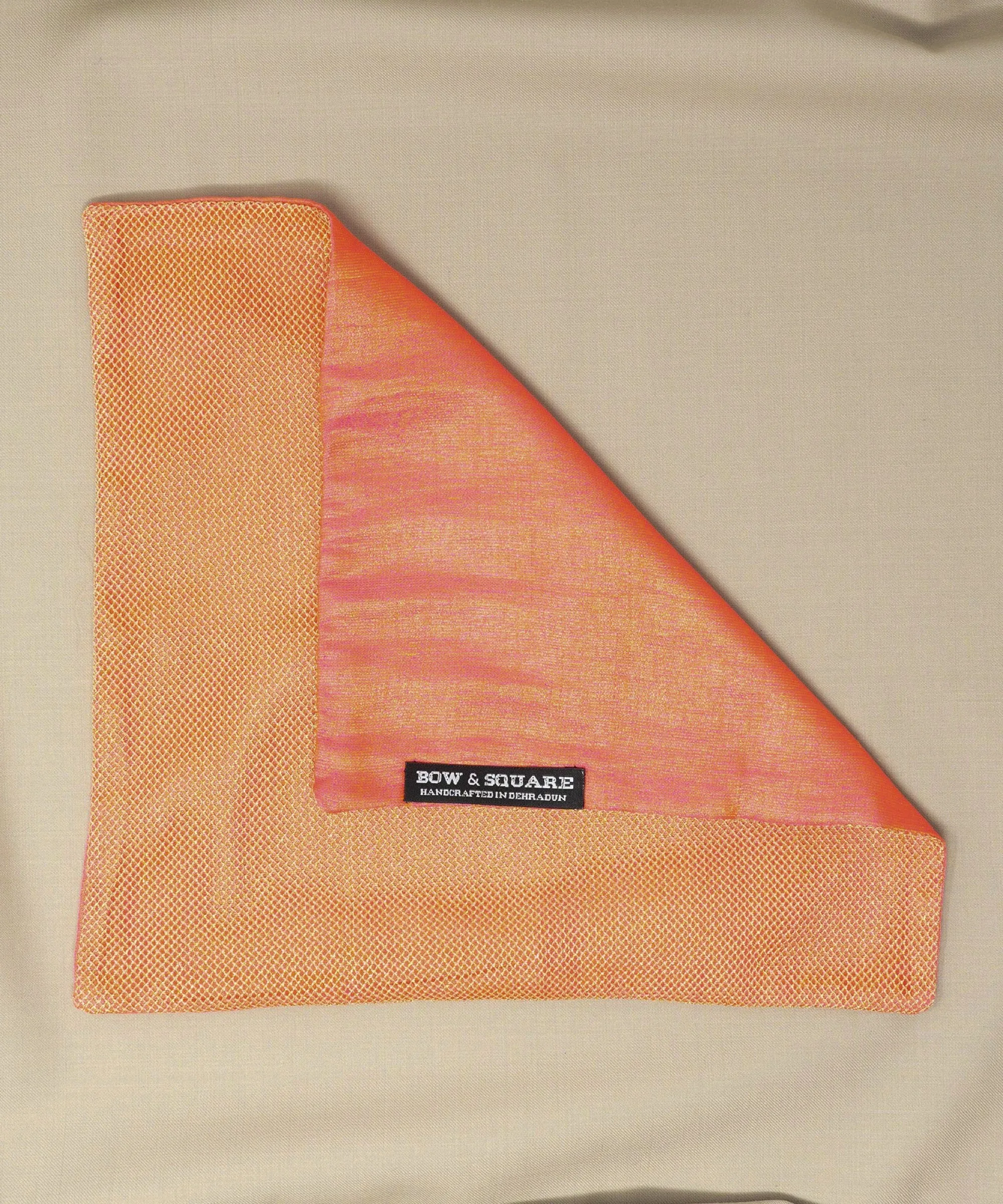 Regal Net Orange Pocket Square