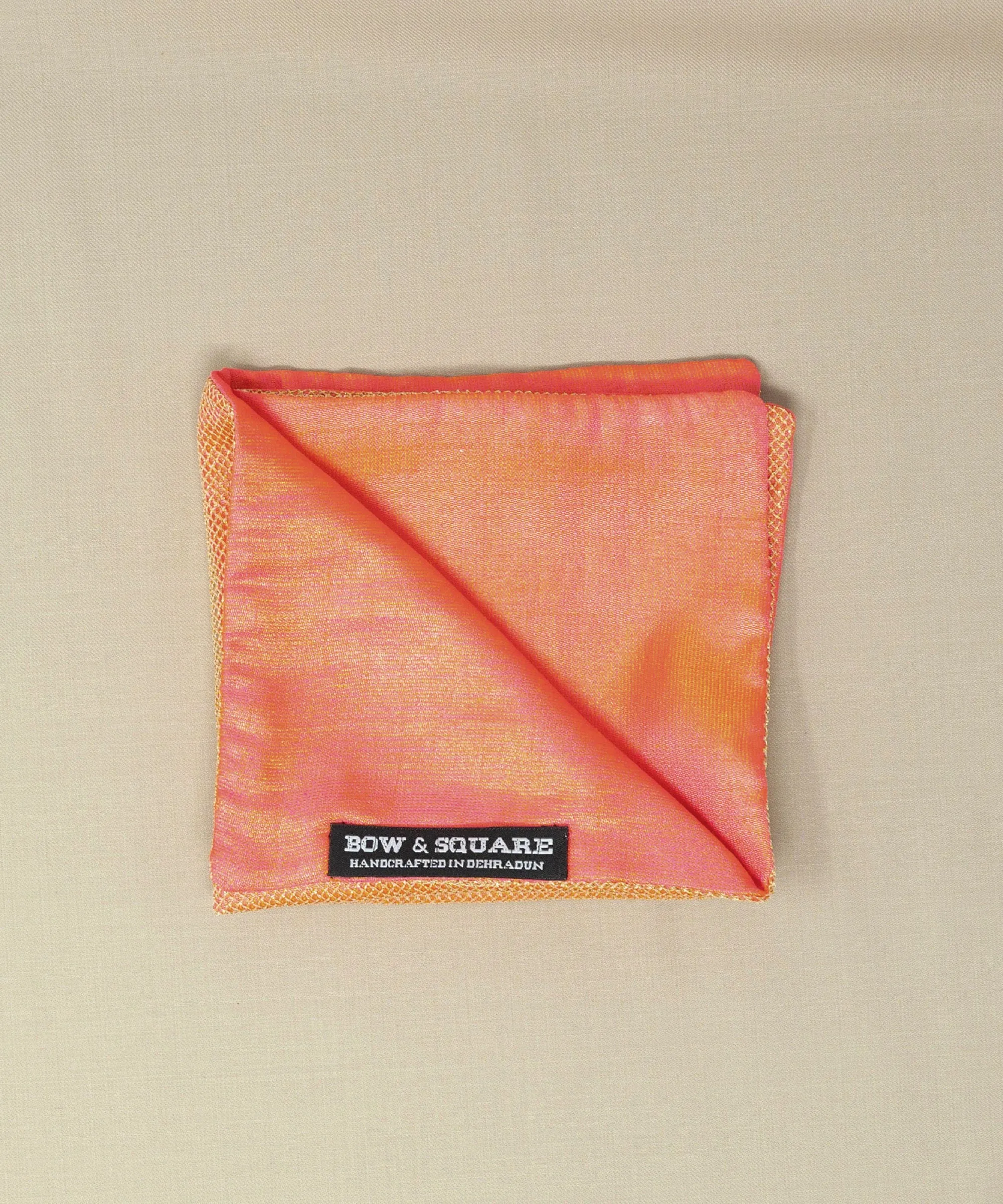 Regal Net Orange Pocket Square