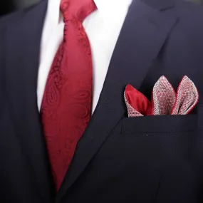 Regal Net Red Pocket Square