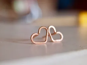 Siebijoux Rose Gold Heart Stud Earrings