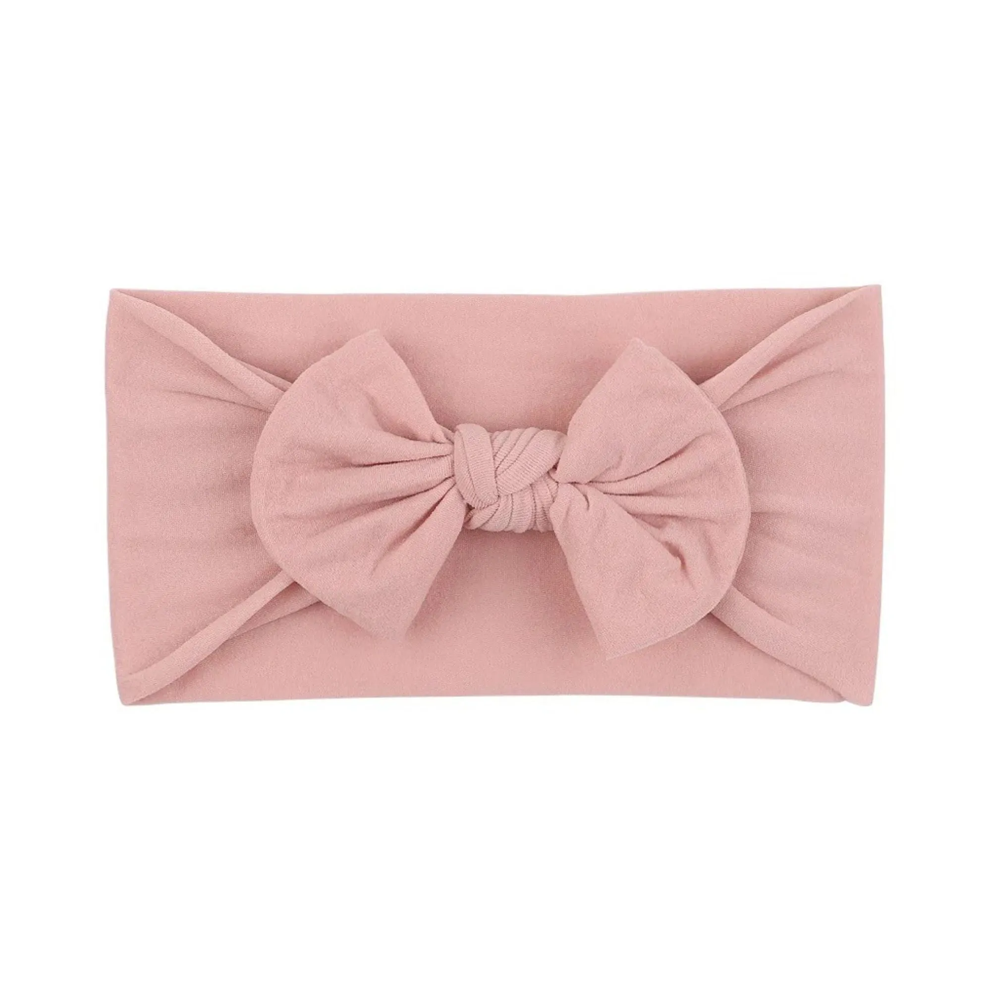 Soft Solid Colour Nylon Baby Headband in Flamingo