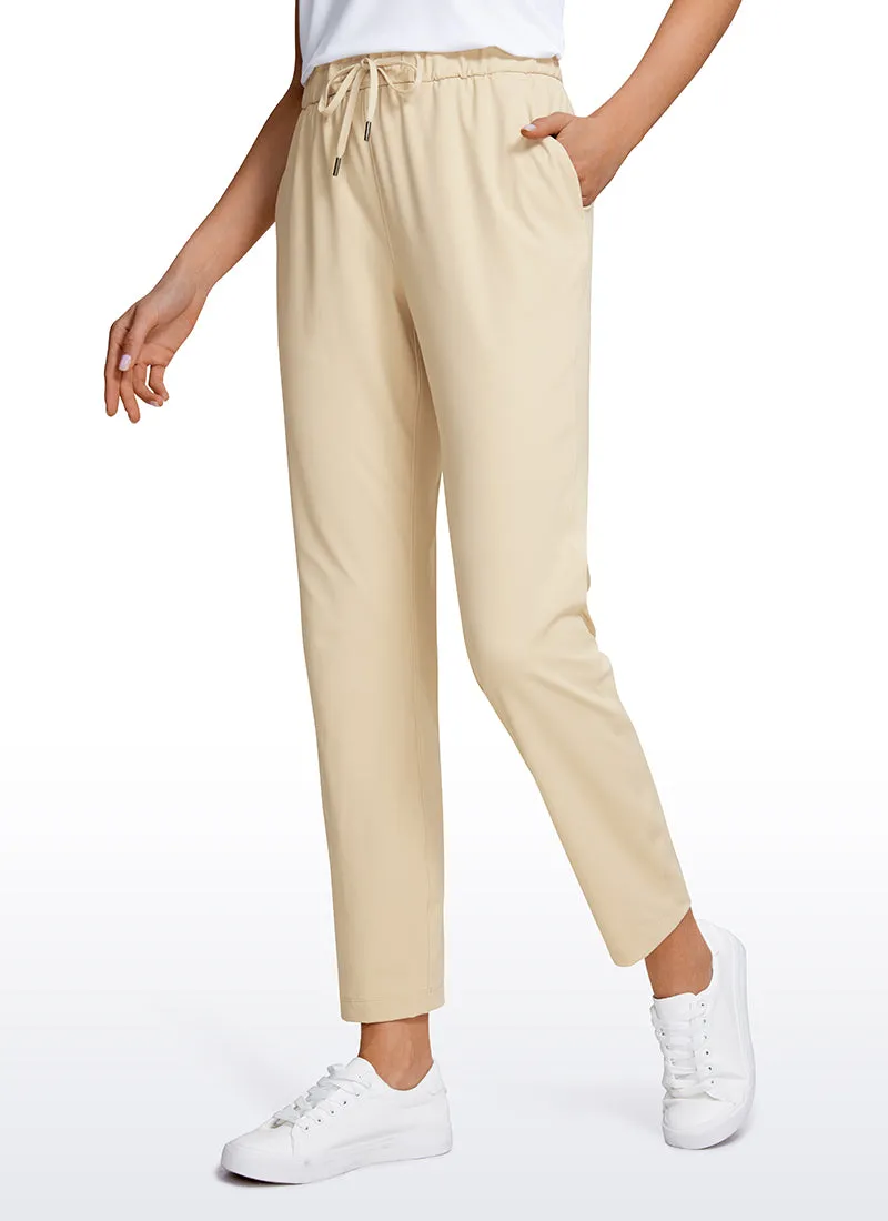 Stretch Drawstring 7/8 Pants with Pockets 27''