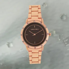 Sunset Brown Dial Metallic Strap Watch