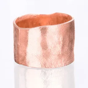 Textured Extra Wide Ring in in Semi-Polished Finish,