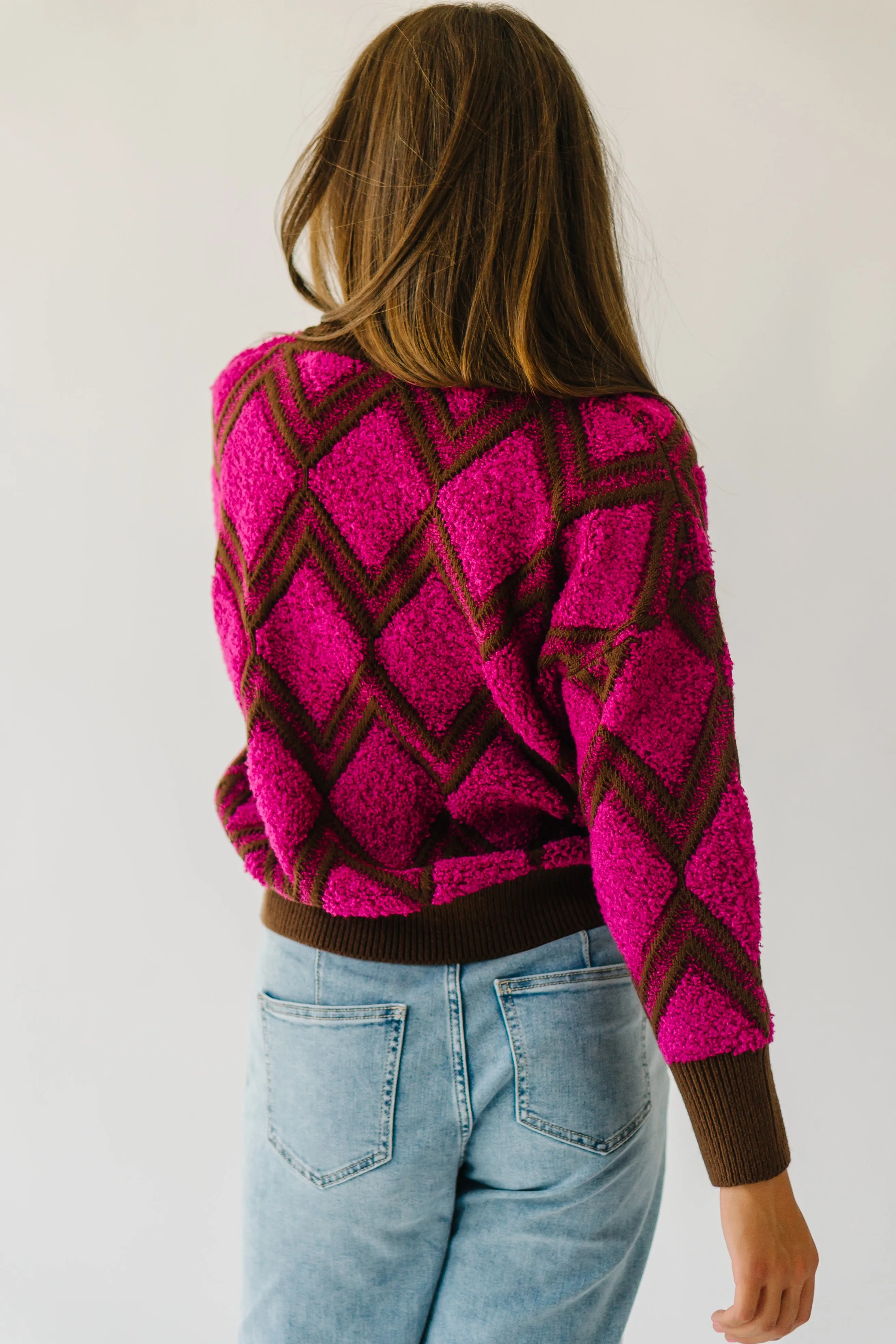 The Lockhart Textured Sweater in Magenta