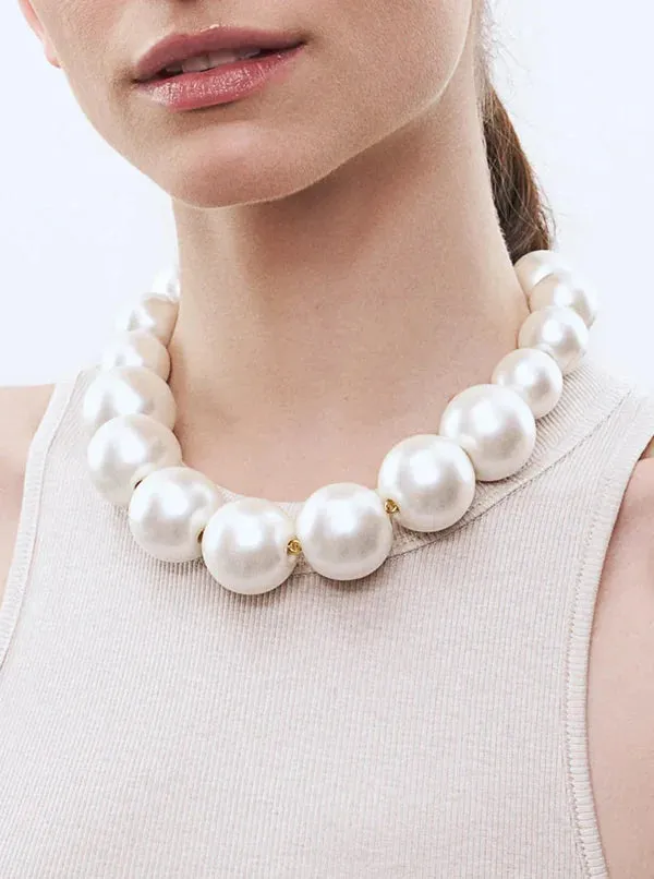 Vanessa Baroni Pearl Bead Necklace