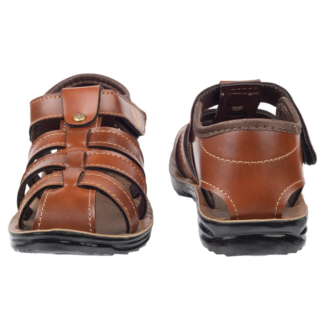 Walkaroo Kids Solid Fisherman Sandals  - WK042 Brown