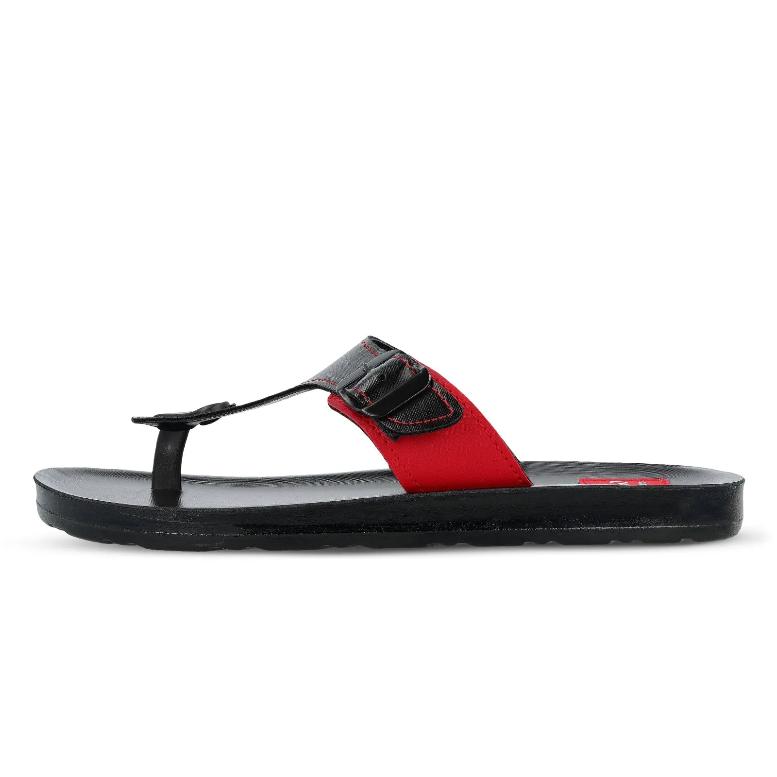 Walkaroo Men Solid Thong Sandals  - 13123 Black Red