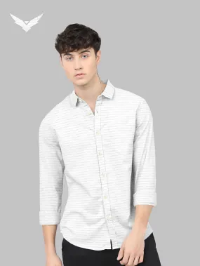 White Color Weft Dobby Soft Cotton Solid Shirt