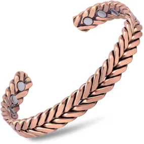 Woven Copper Magnetic Therapy Bracelet Cuff